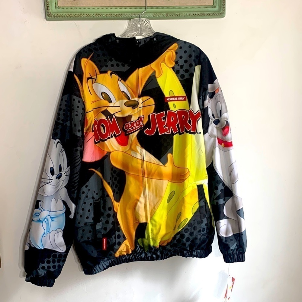 members only Tom and jerry windbreaker zip up jacket new with tags medium